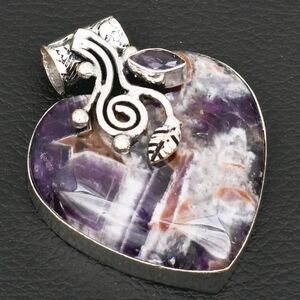 Amethyst Gemstone Handmade Heart-Shaped Pendant Necklace
